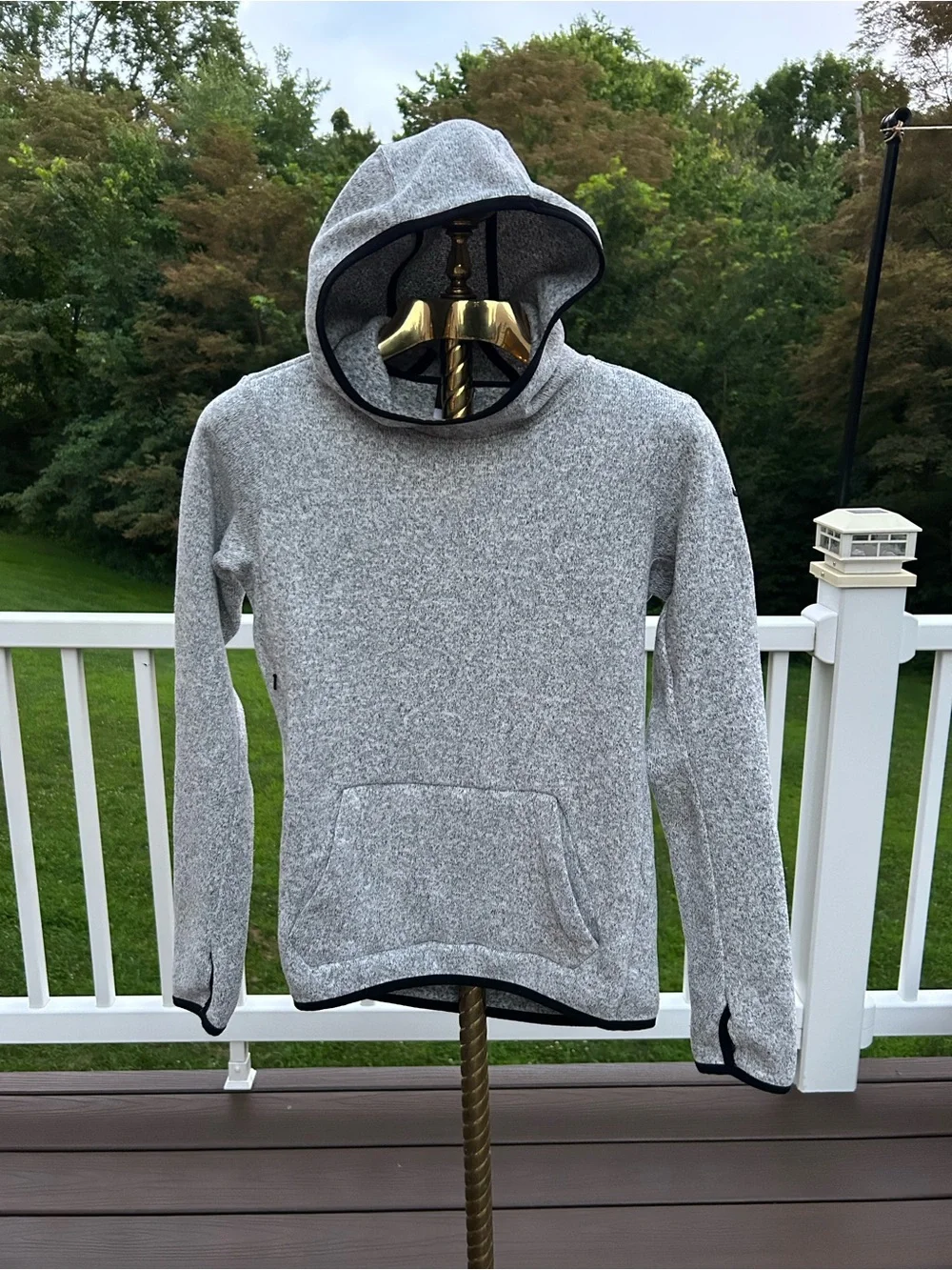 Women’s Gray Hooded Pullover Sweatshirt